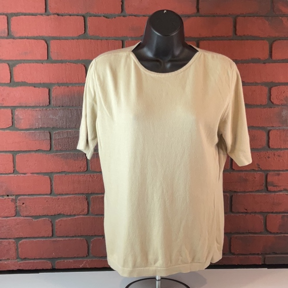 Gio Villani Shirt Womens Medium‎ Tan Lightweight Italian